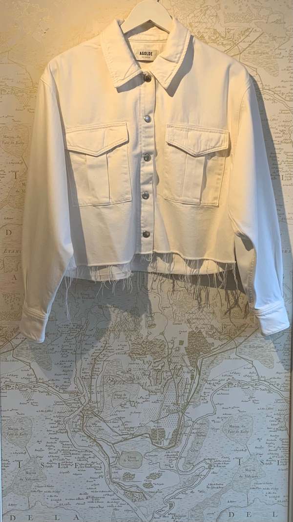 AGOLDE Nyx Denim Shirt Jacket - White Denim | Garmentory