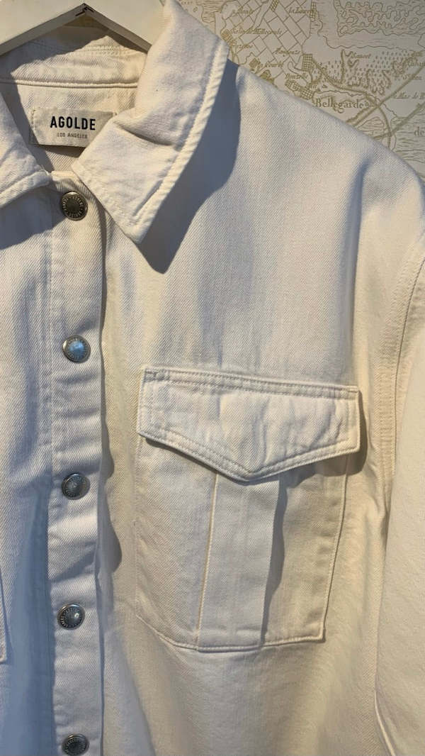 AGOLDE Nyx Denim Shirt Jacket - White Denim | Garmentory
