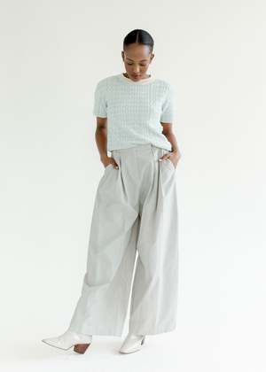 Amomento Three Tuck Banding Pants - Grey | Garmentory