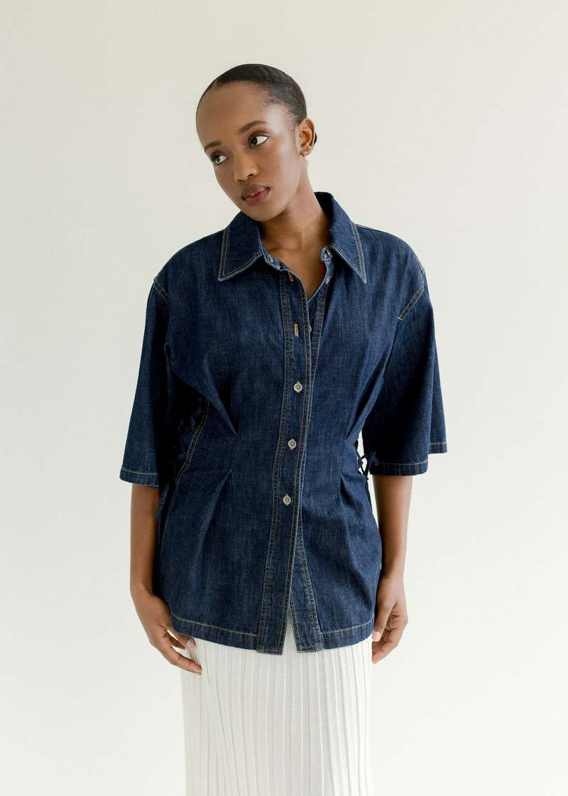 RACHEL COMEY ダークデニムシャツ Rachel Comey Renda Top - Dark Indigo | Garmentory