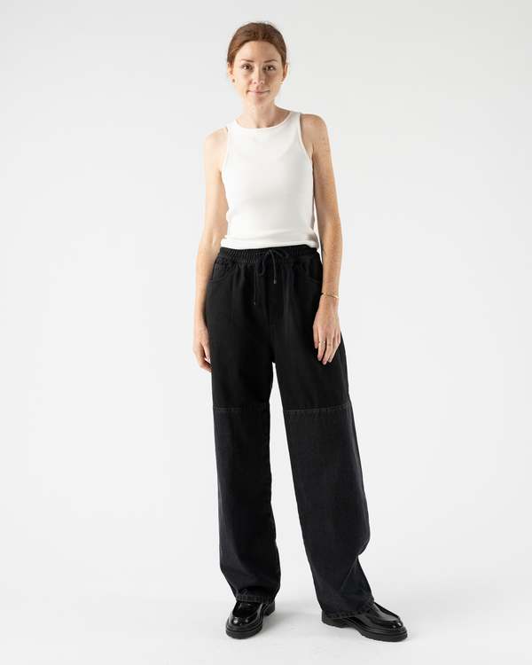 パンツ AMOMENTO DRAWSTRING DENIM PANTS Amomento Drawstring Denim Pants in Black | Garmentory