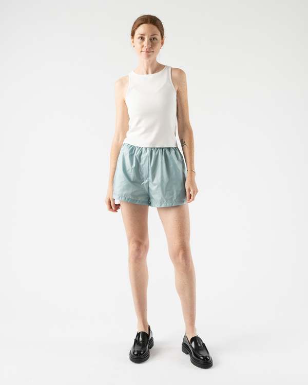 AMOMENTO☆23SS GLOSSY BANDING SHORTS AMOMENTO Glossy Banding Shorts - Mint | Garmentory