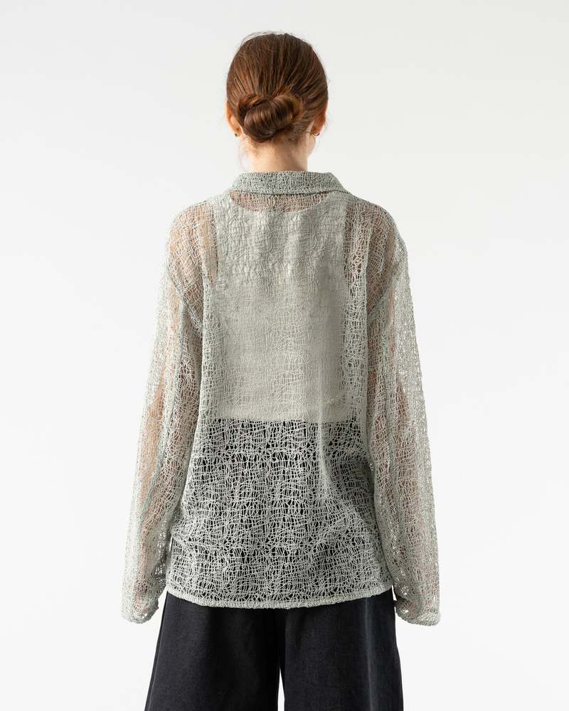 Amomento Lace Zip Up Shirt in Mint | Garmentory