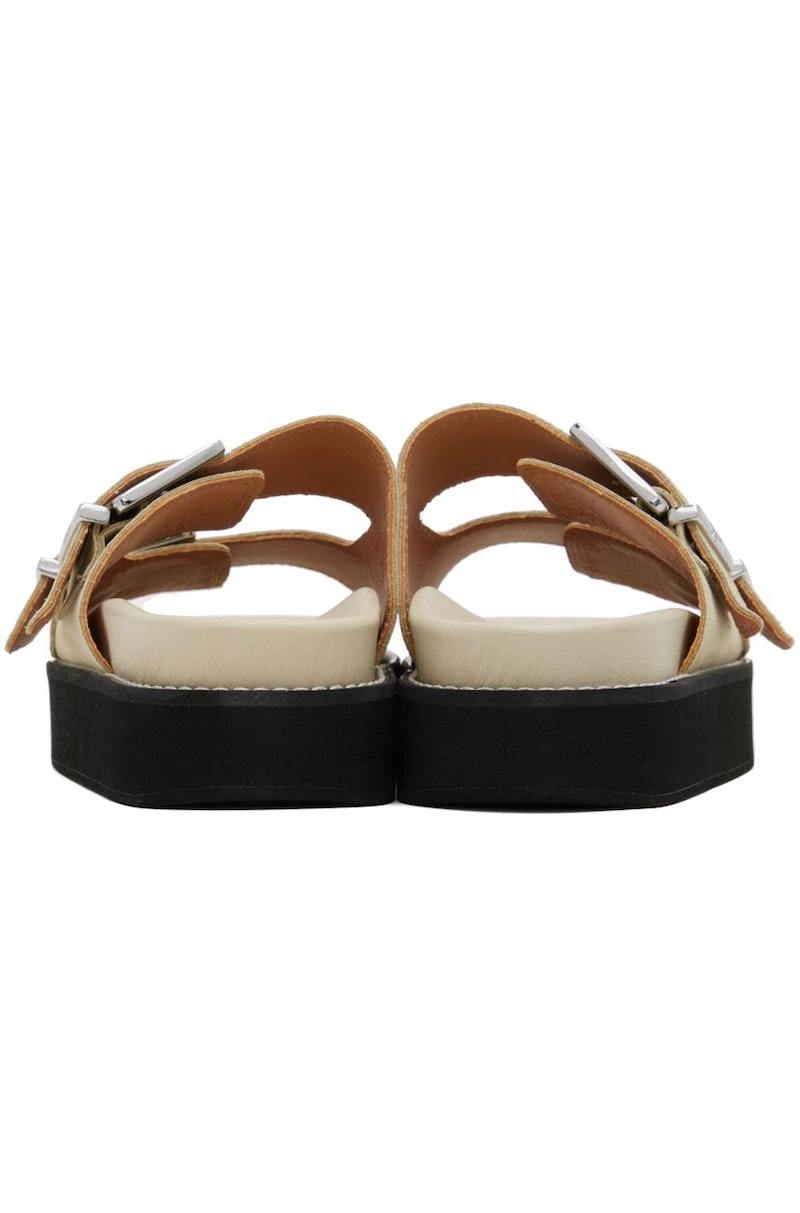 GANNI Beige Buckle Sandals | Garmentory