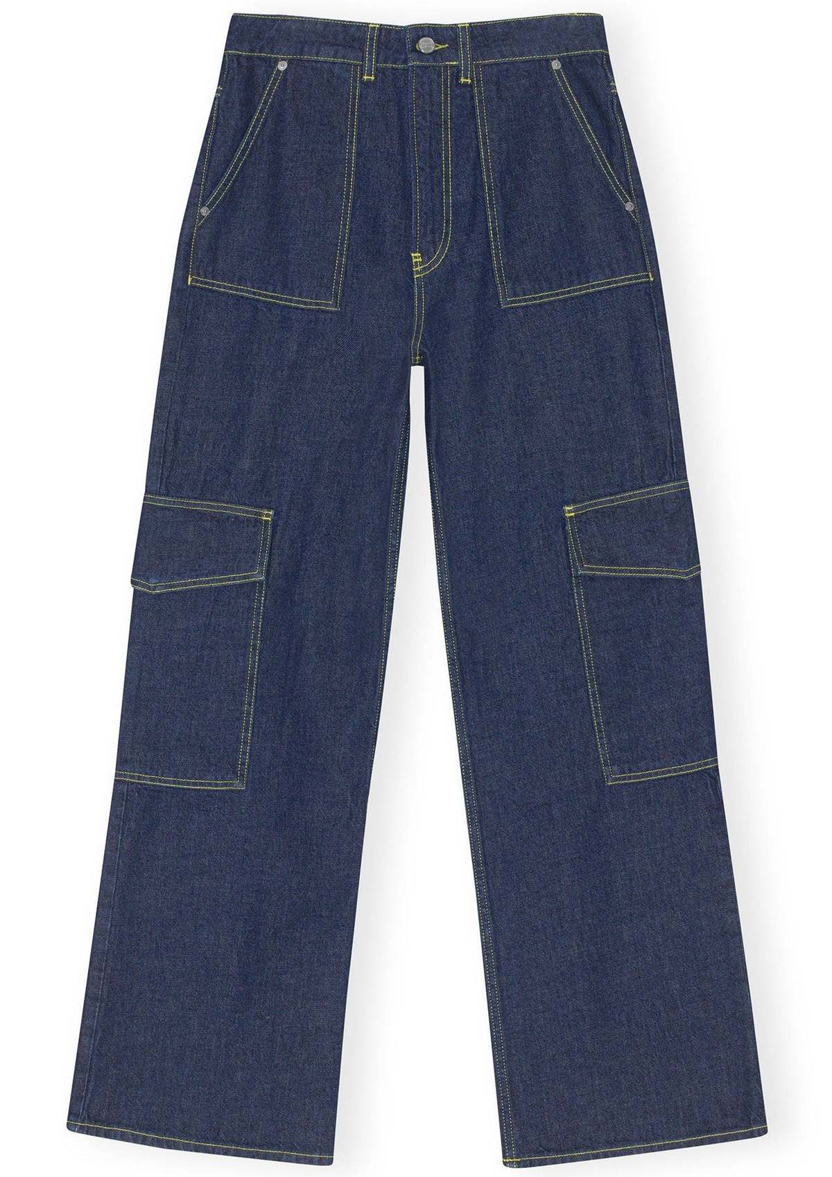 ★Ganni★ Anji Rinse Denim Indigo J1175077 J1175077SS23 Snow Washed Denim Angi Jeans | GANNI FI