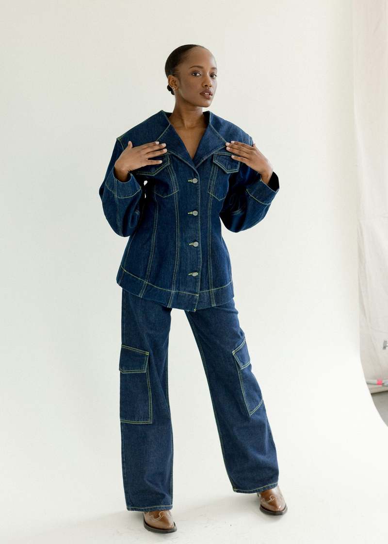 Ganni Rinse Denim Fitted Blazer - Rinse | Garmentory