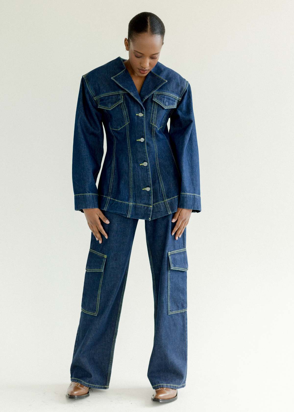 ★Ganni★ Denim Blazer Rinse J1172077 J1172077SS23 MUSINSA | GANNI Denim Blazer - rinse / J1172077