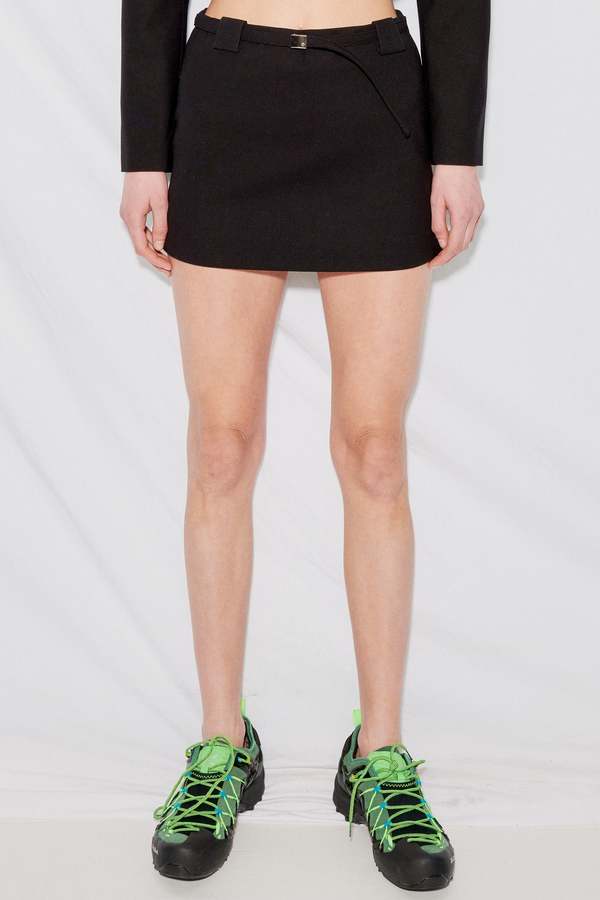 SHEIN EZwear Grunge Black Flap Pocket Buckle Belted Cargo Skirt | SHEIN A