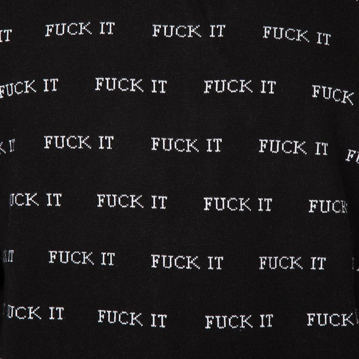 HUF FUCK IT JACQUARD SWEATER / BLACK | Garmentory