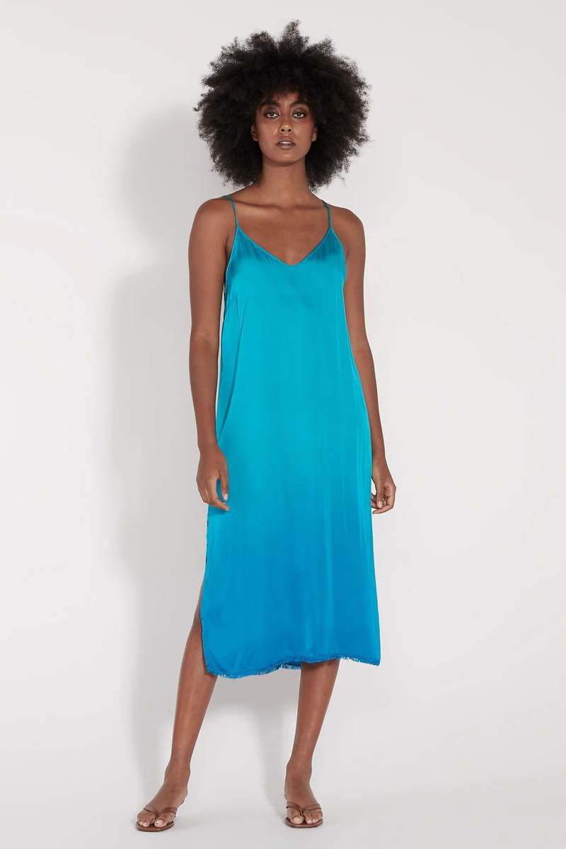 Raquel Allegra Slip Dress Aqua Dip Dye Garmentory