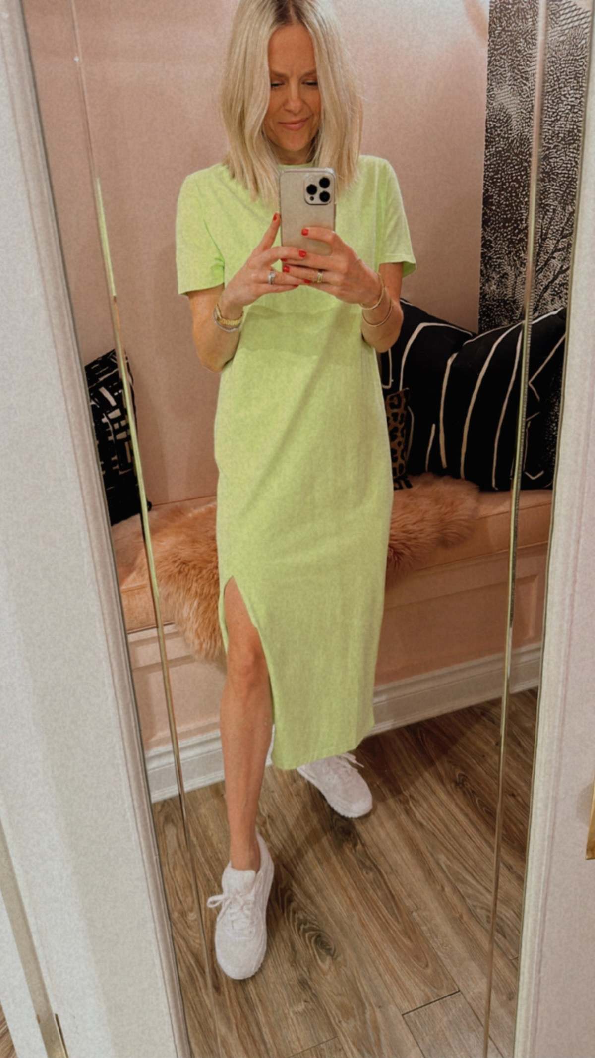 Essentiel Antwerp Delvine T-Shirt Dress - Neon Yellow | Garmentory Essentiel Antwerp Delvine T-Shirt Dress - Neon Yellow | Garmentory