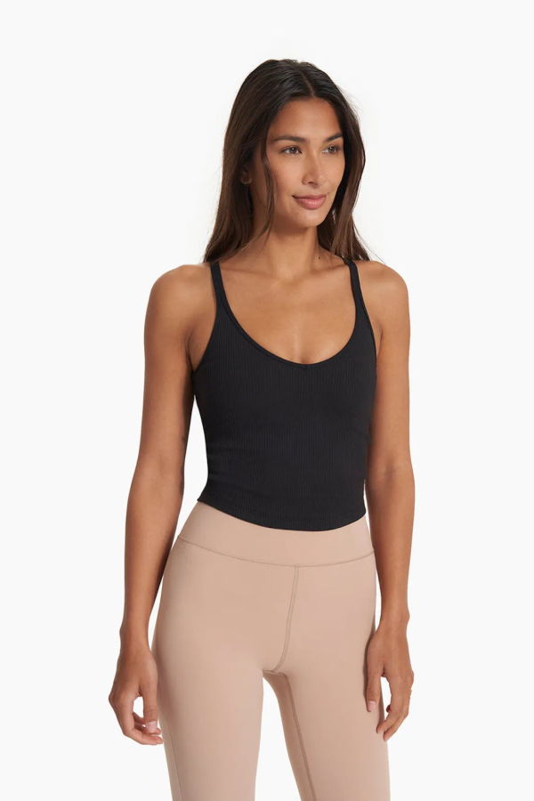Vuori Haut Crop Rib - Noir