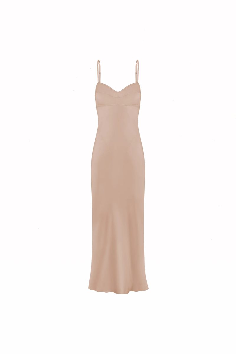 Anna October Waterlily Midi Dress - Champagne | Garmentory