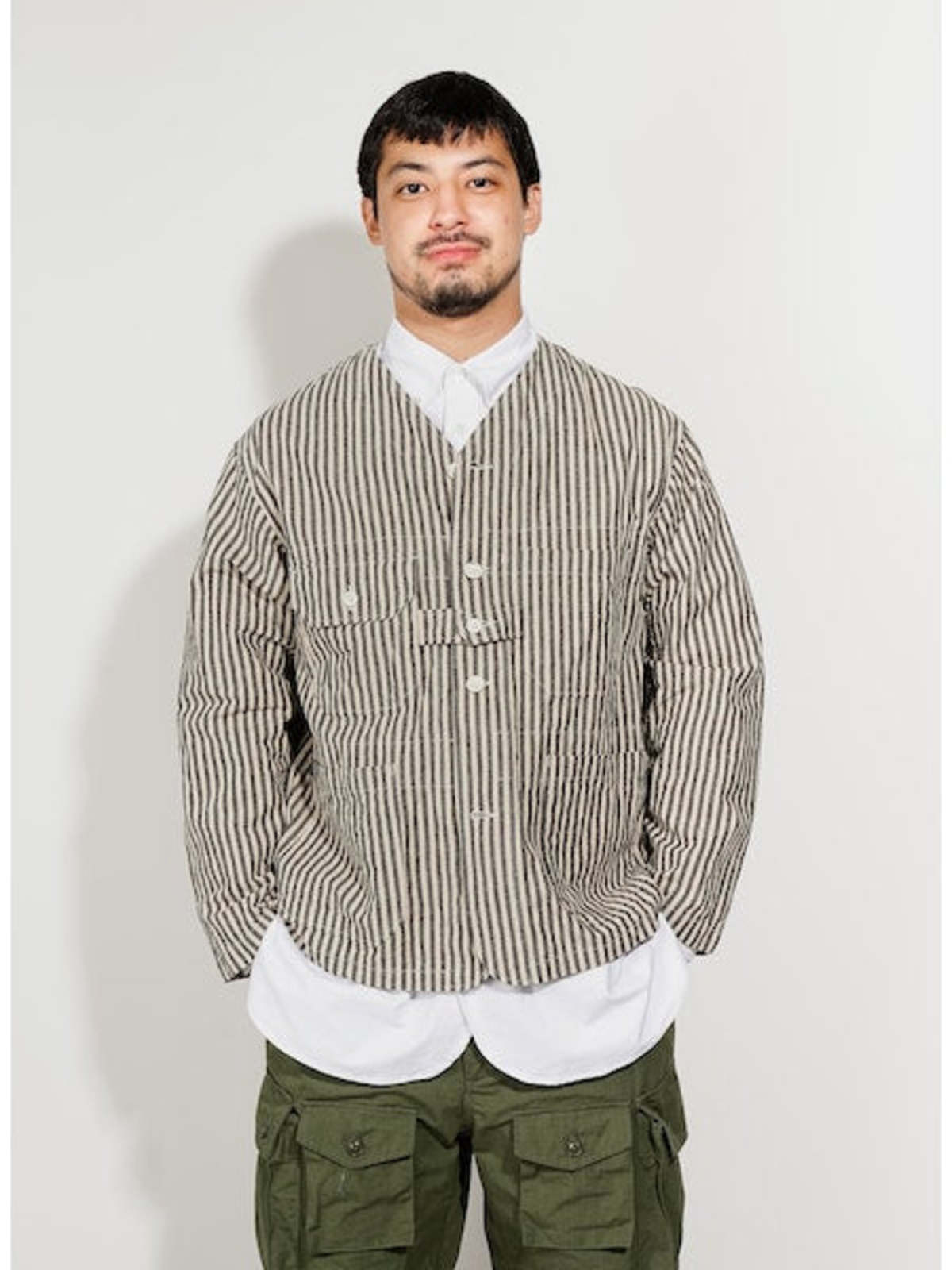 Engineered Garments LC Cardigan Jacket - Natural/Black
