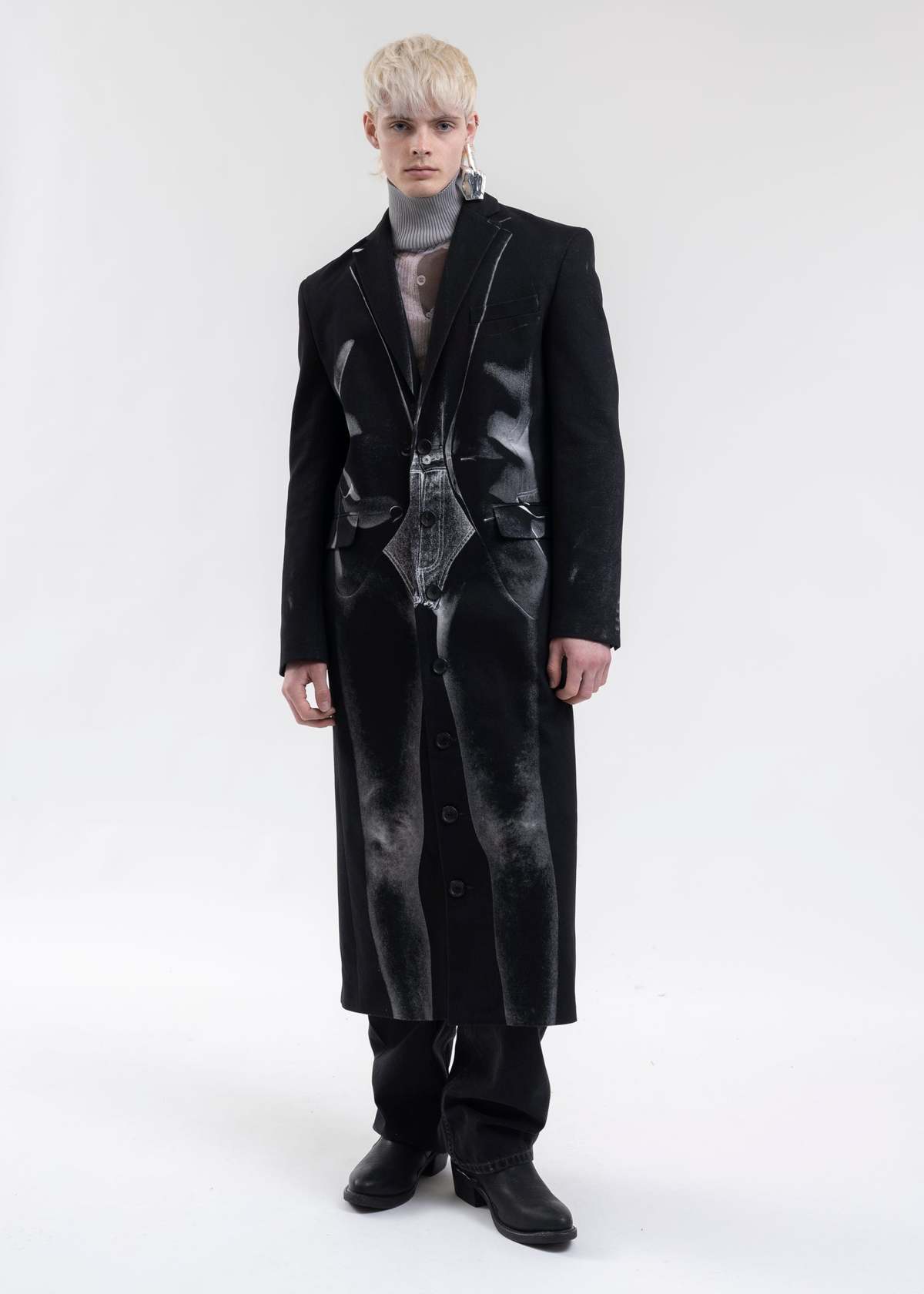 Y/project Jean Paul Gaultier Edition TROMPE L'OEIL JANTY MAXI COAT