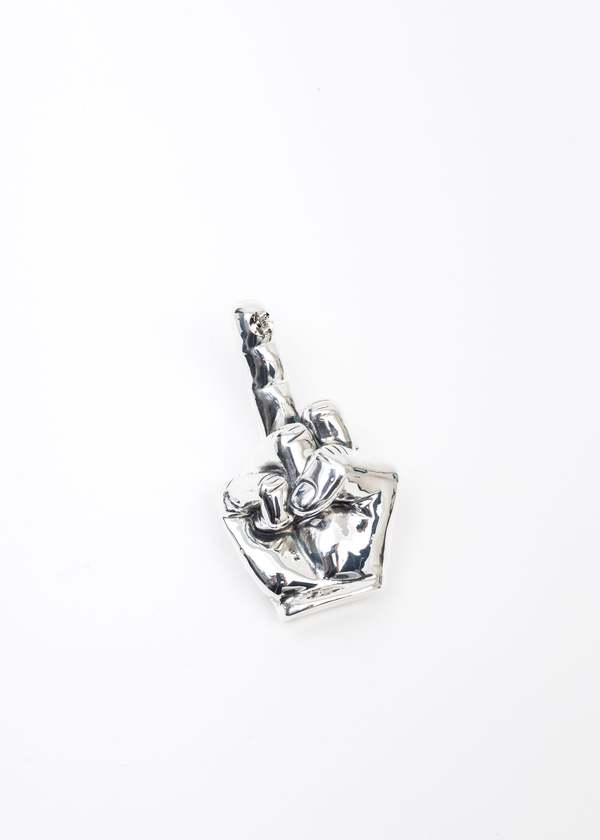 Y/project MAXI FUCK YOU SINGLE EARRING - Silver | Garmentory