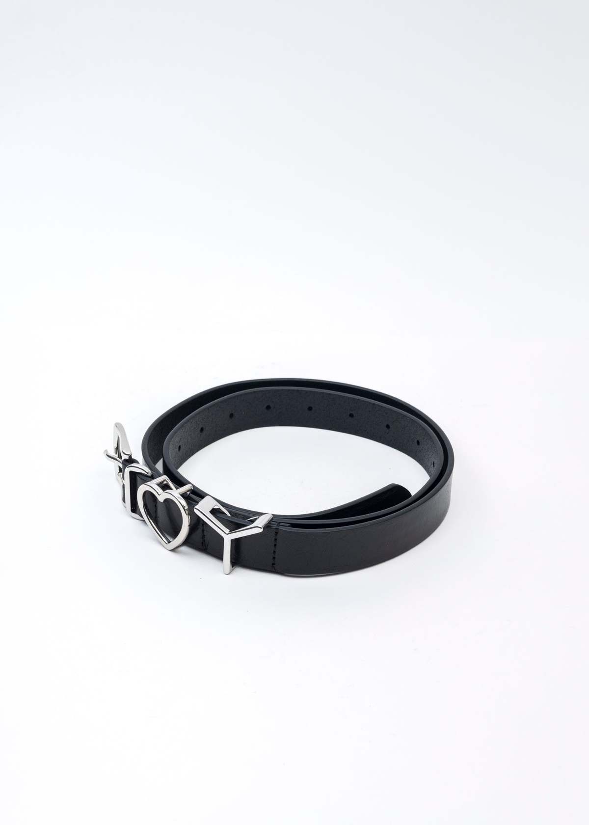 Y/project 25mm Y Heart Belt - Black/Silver | Garmentory