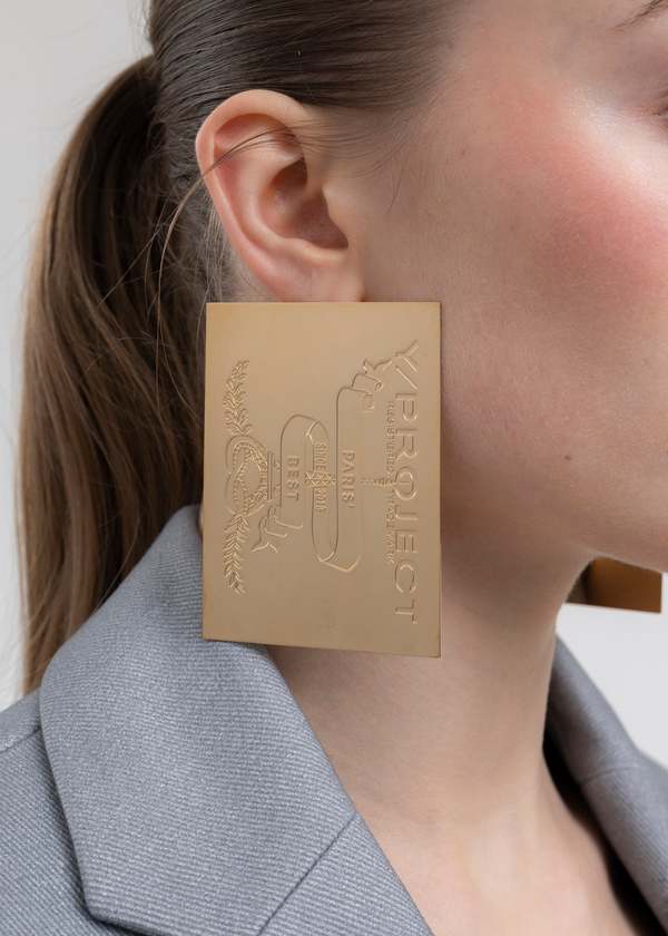 Y/project GOLD MAXI PARIS' BEST EARRING - Silver | Garmentory