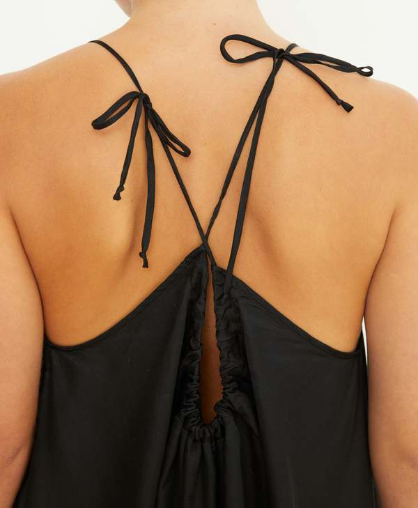 Brazeau Tricot Andrea with Chiffon - Black/Creme