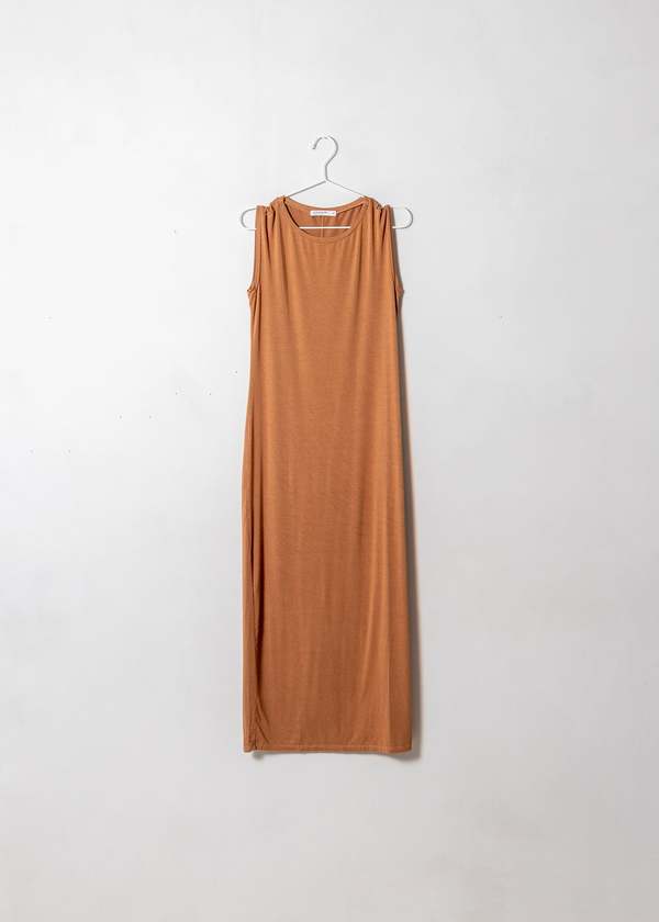 Stateside Luxe Jersey Boatneck Midi Dress - Cafe | Garmentory