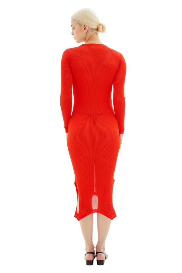 Marni Ribbed Tank Top Bottom Midi Dress - Red | Garmentory