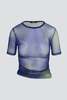 DRAE Mesh Shirt - Blue Glitch Print - Thumbnail 9