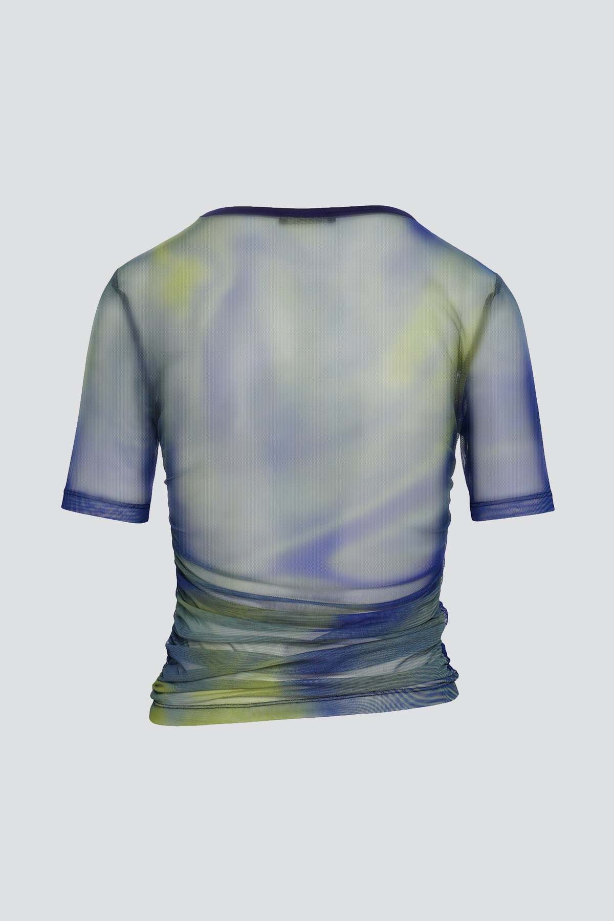 DRAE Mesh Shirt - Blue Glitch Print - Image 10 of 10