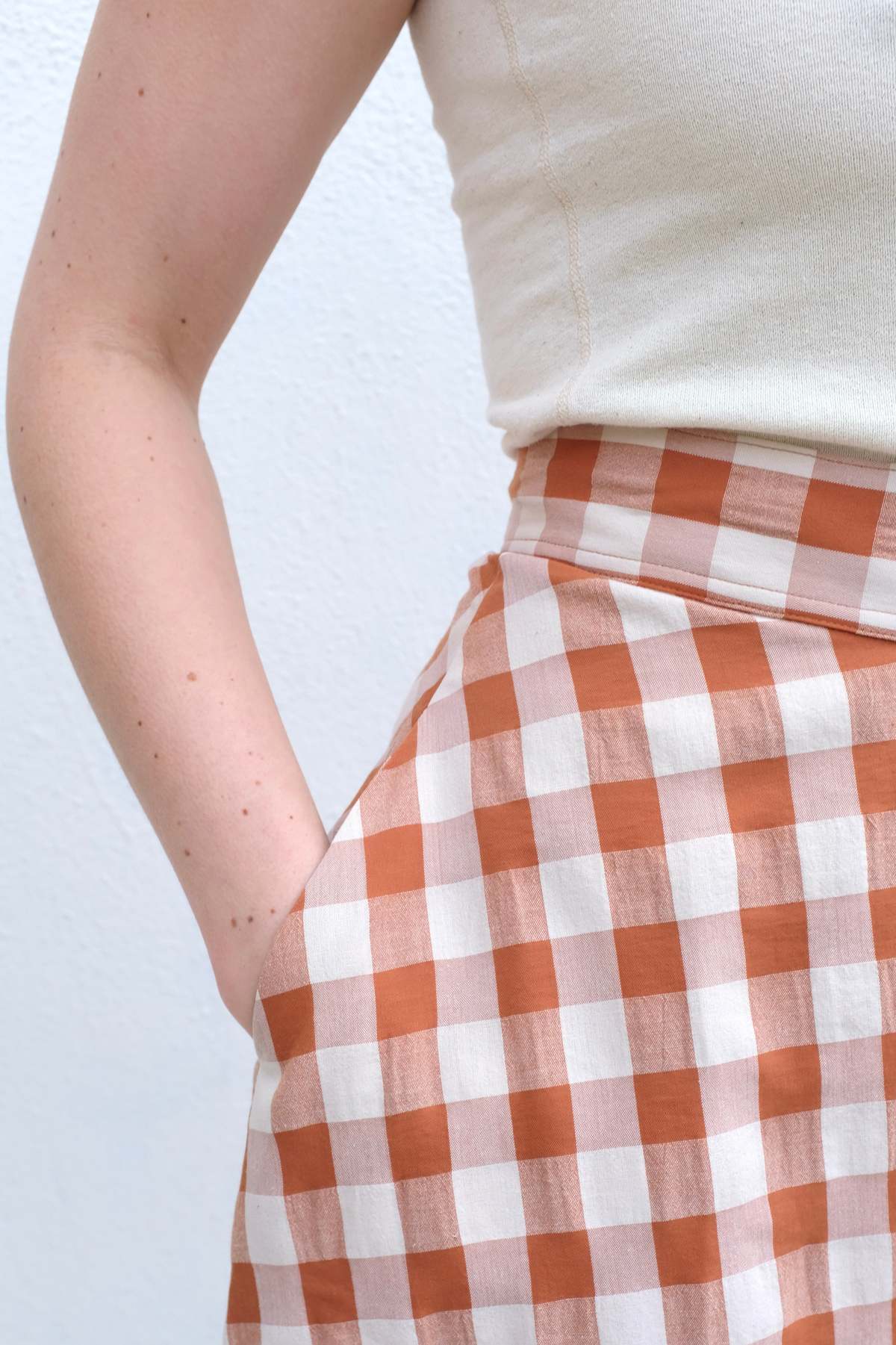 Caron Callahan Malva Skirt - Terracotta Gingham - Image 4 of 4