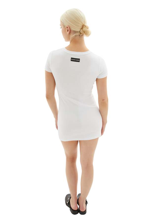 MARINE SERRE Organic TShirt Cotton Dress - White | Garmentory