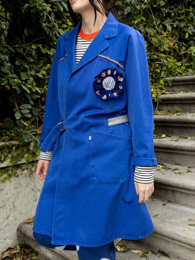 90s French ヴィンテージWork Atelier LOGO Coat Vintage Atelier Navy Coat 90s XL French Work Style Used | eBay