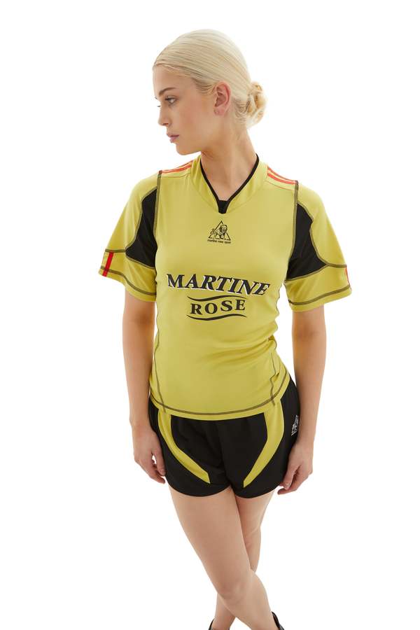 Martine Rose Shrunken Football Top - Yellow/Black | Garmentory