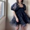 Upcycled Black Babydoll Dress - Thumbnail 7