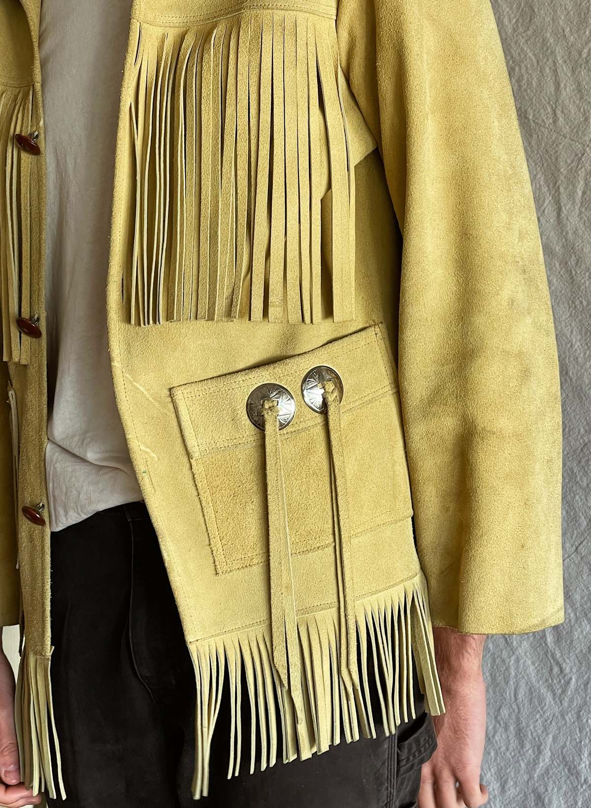 Fringe Leather Jacket Yellow Garmentory