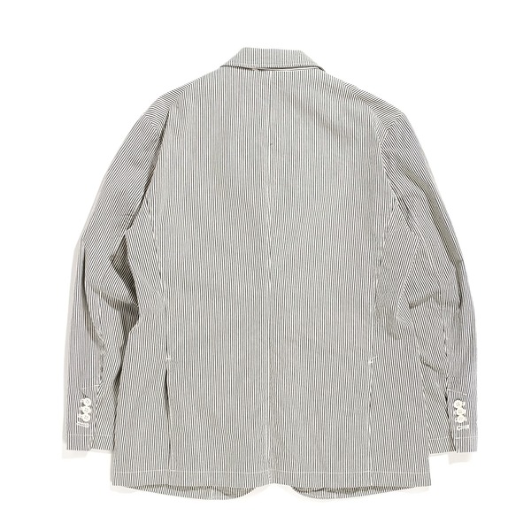 Engineered Garments Andover Jacket - Navy Seersucker Stripe