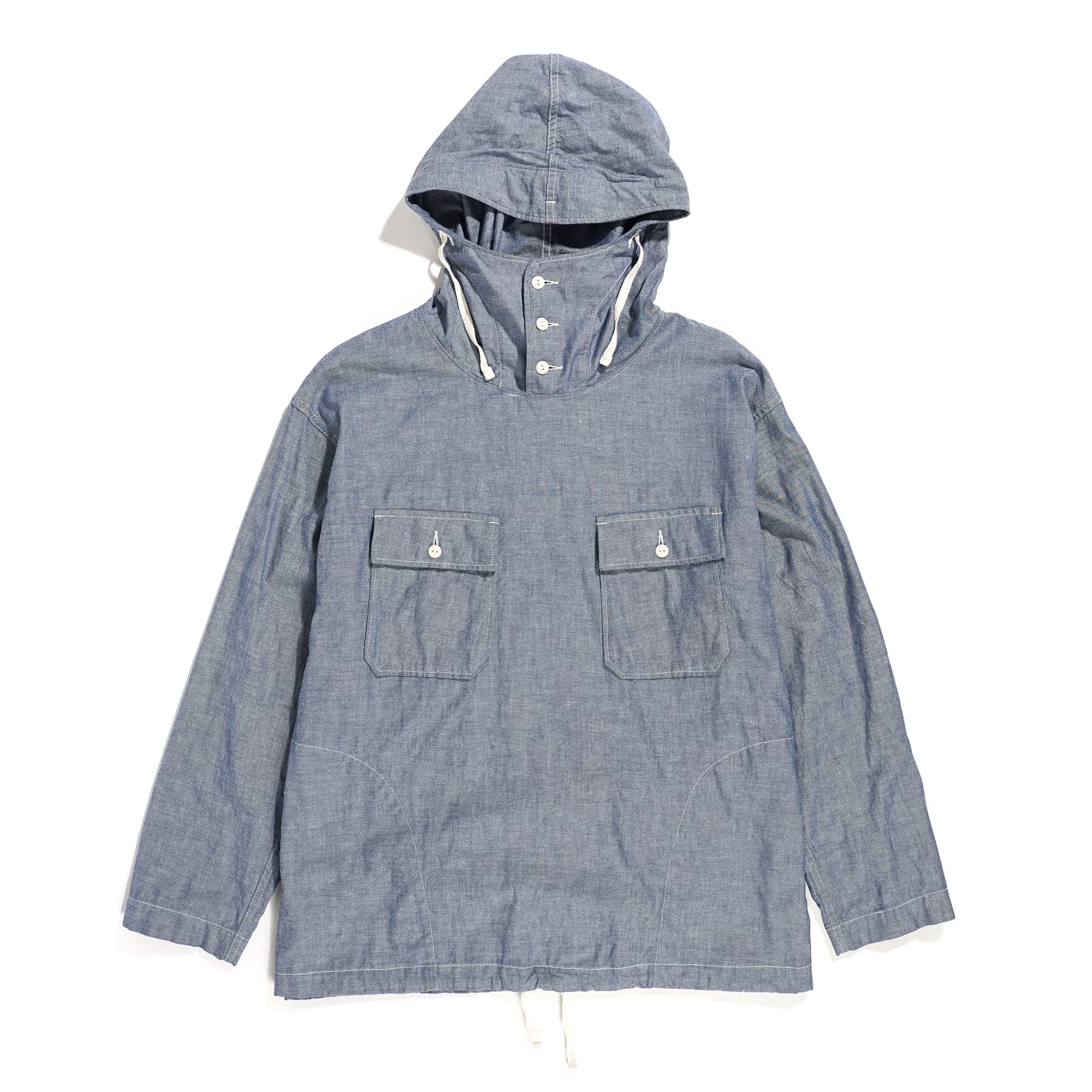 Engineered Garments Cotton Chambray Cagoule Shirt - Light Blue