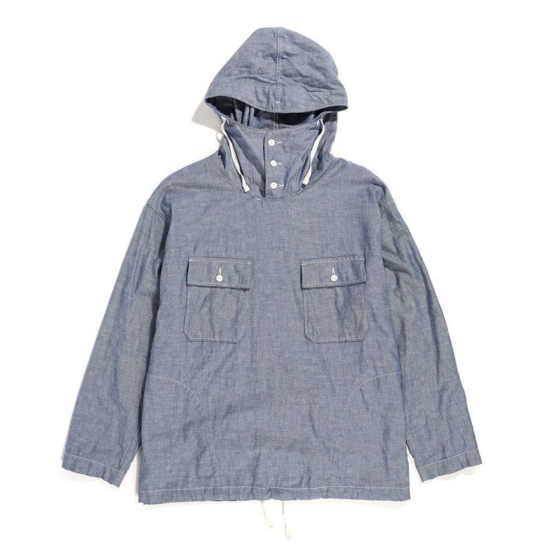 Engineered Garments Cotton Chambray Cagoule Shirt - Light Blue