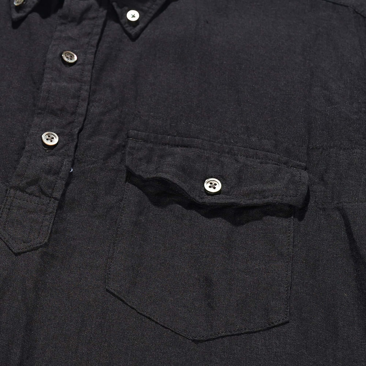 Engineered Garments Handkerchief Linen Popover BD Shirt - Black