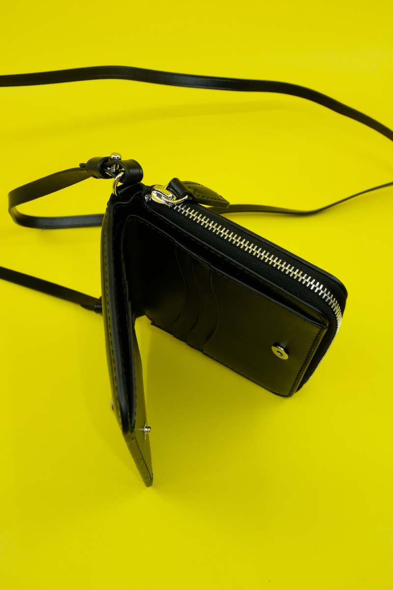 Lemaire Cow Leather Ransel Square Zip Wallet - Black | Garmentory
