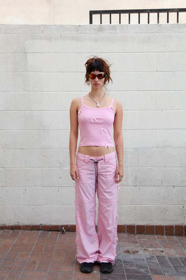 Bow Down Roll Up Pant in Ballet Pink Garmentory