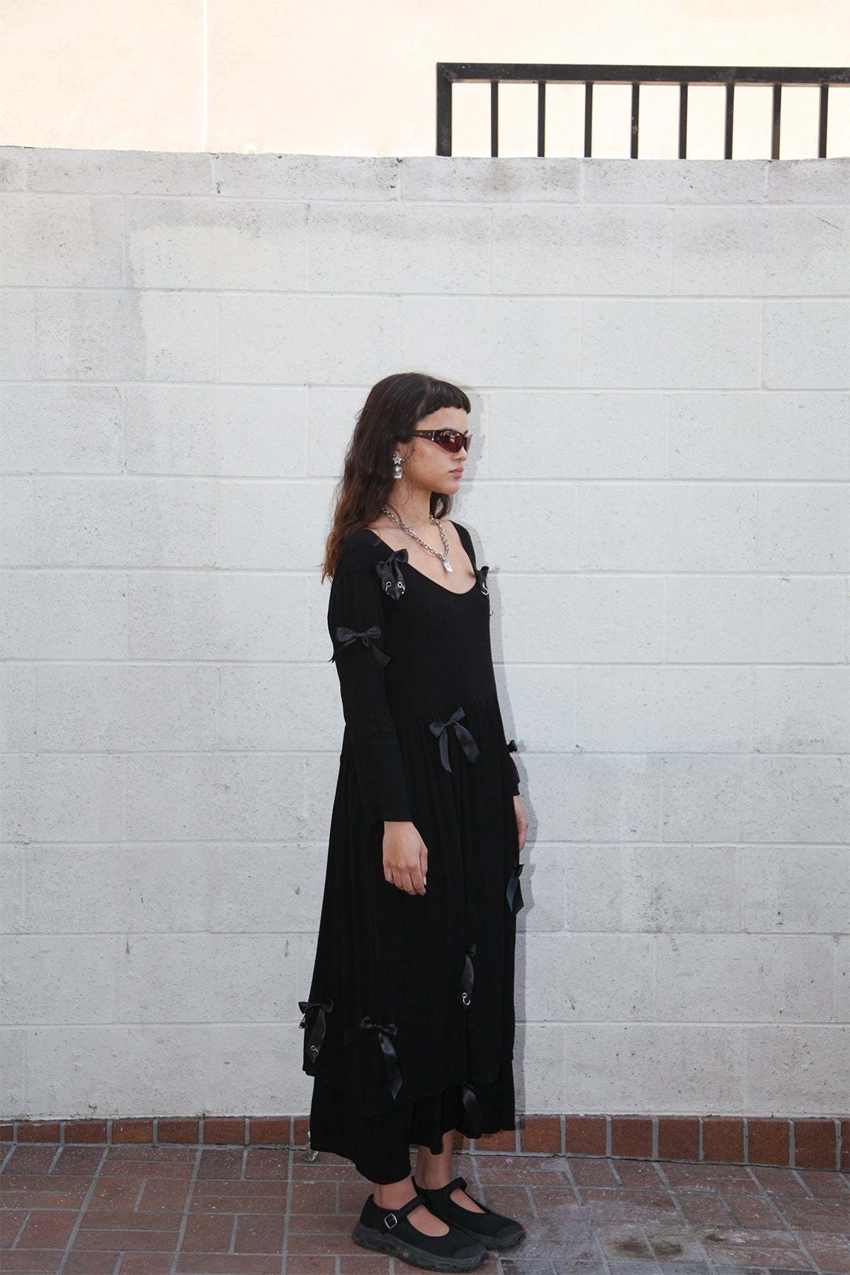 KkCo Pierced Swan Dress - Black - Image 4 of 7