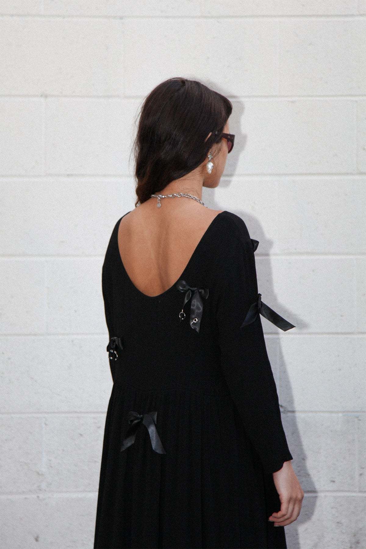 KkCo Pierced Swan Dress - Black - Image 6 of 7