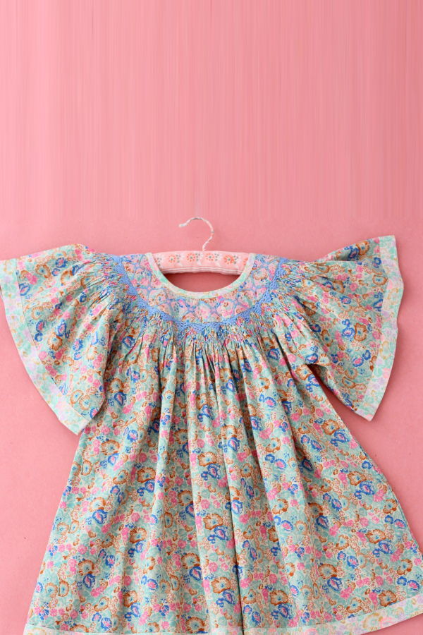 Kids Bonjour Butterfly Kid's Dress - Blue Garden