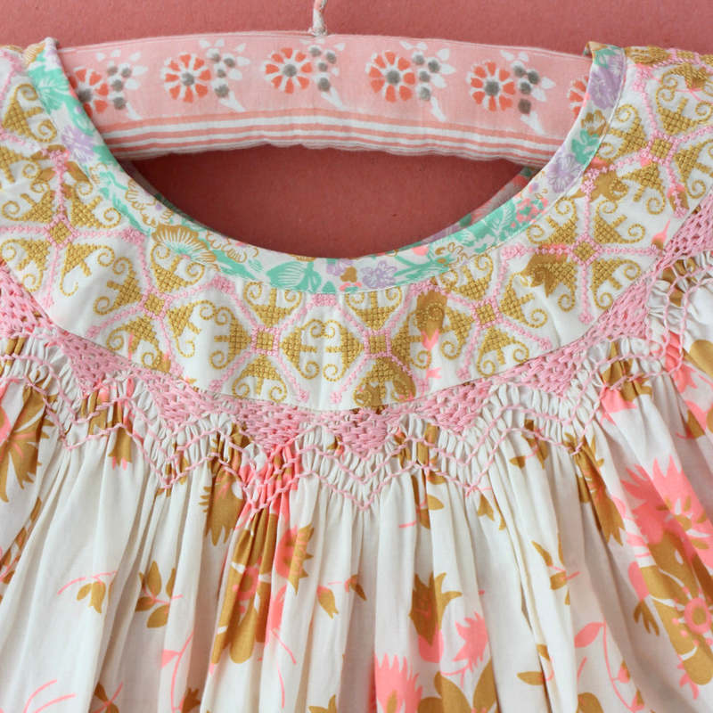 トップス Bonjour diary  Butterfly blouse  8Y BONJOUR DIARY BUTTERFLY BLOUSE / IVORY FLOWER CORDUROY