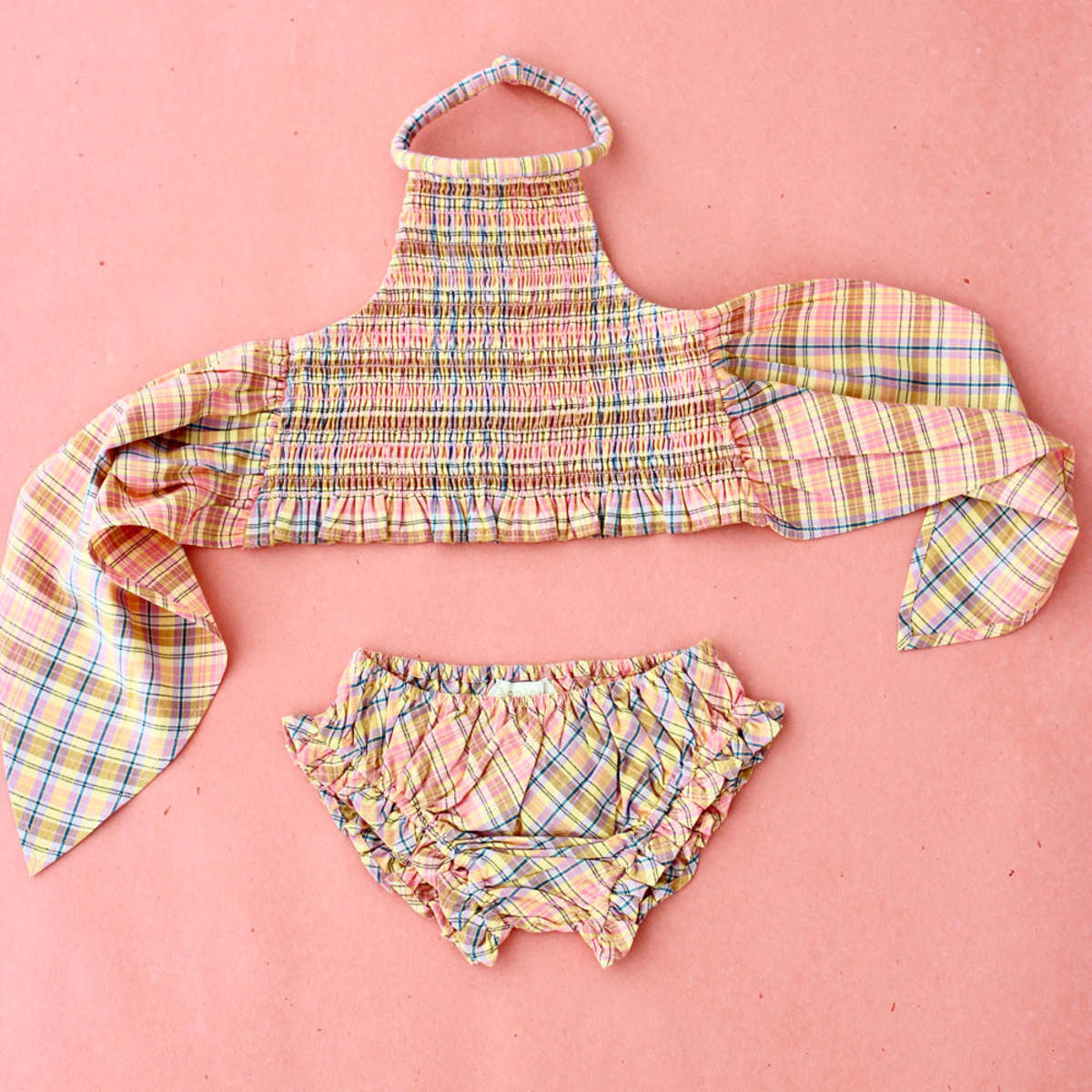 Kids Bonjour Swim Set - Rainbow Check | Garmentory