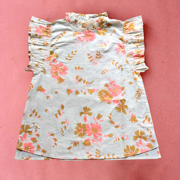 Kids Bonjour Top with Flounce - Bouquet Fluo