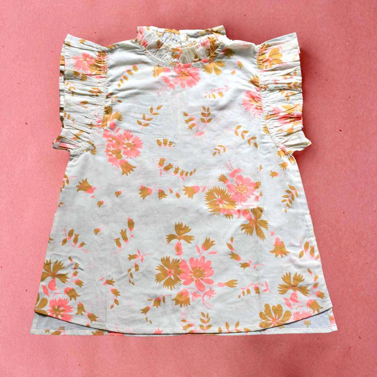 Kids Bonjour Top with Flounce - Bouquet Fluo - Image 2 of 3