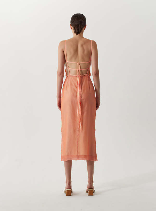 open lace back dress Erin Dress Viscose Blend Taffeta Pink – REJINA PYO main image 0