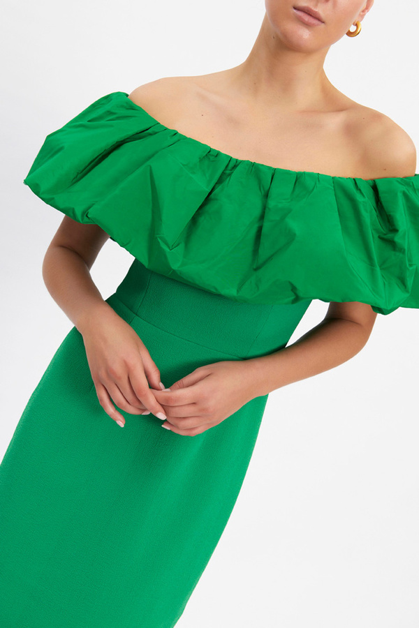 strapless open back dress DRAPED AND PLEATED CUT-OUT MAXI IN LIGHT GOLD main image 0
