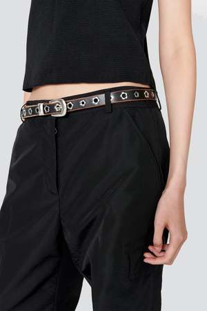 Our Legacy Leather Flower Belt - Black | Garmentory
