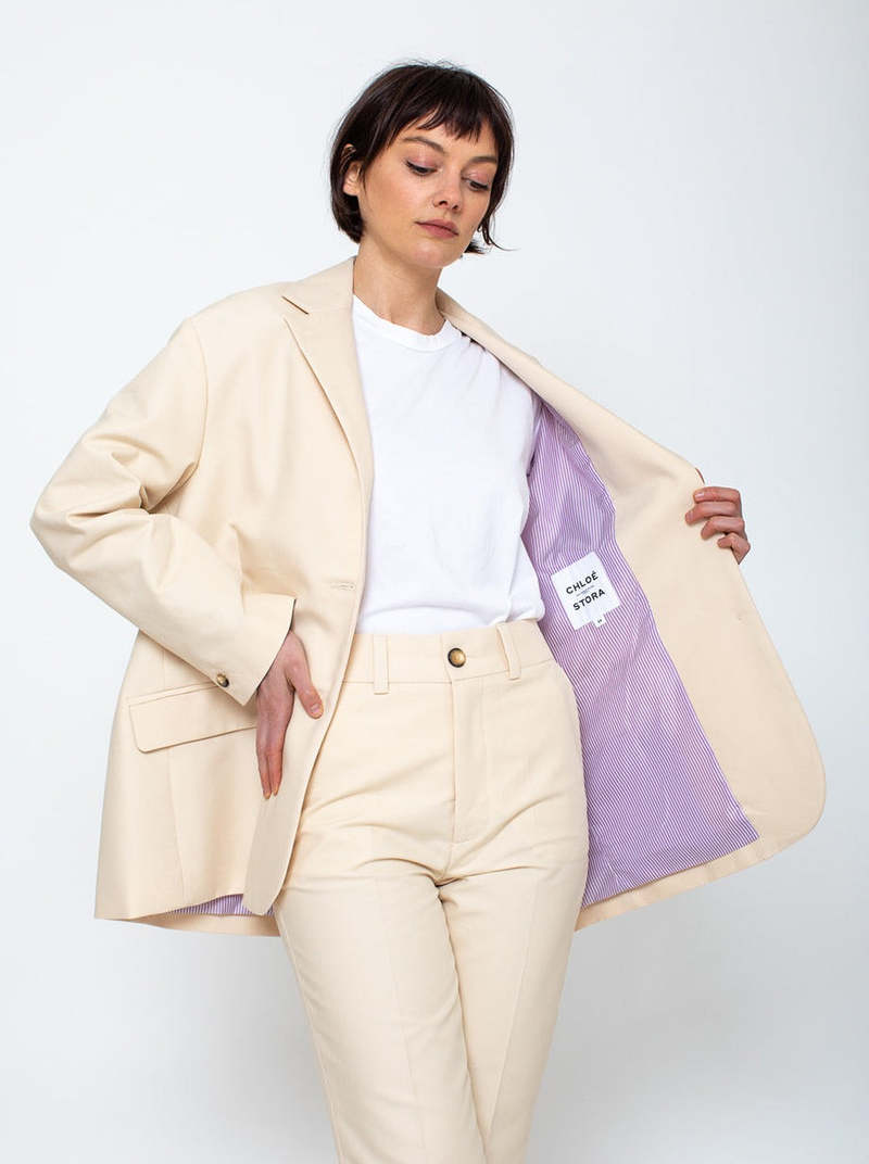 アウターその他 CHLOE Women Outer C24SVE06068 24T Beige See By Chloe Leather Jacket 8 Womens New Tan Camel 3/4